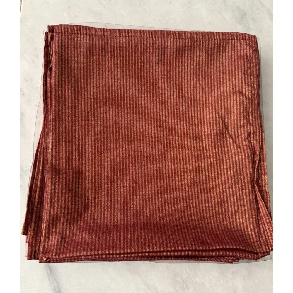 Harvey & Strait 12 Fabric Big Buffet 20” Square  Red & Gold Stripe New